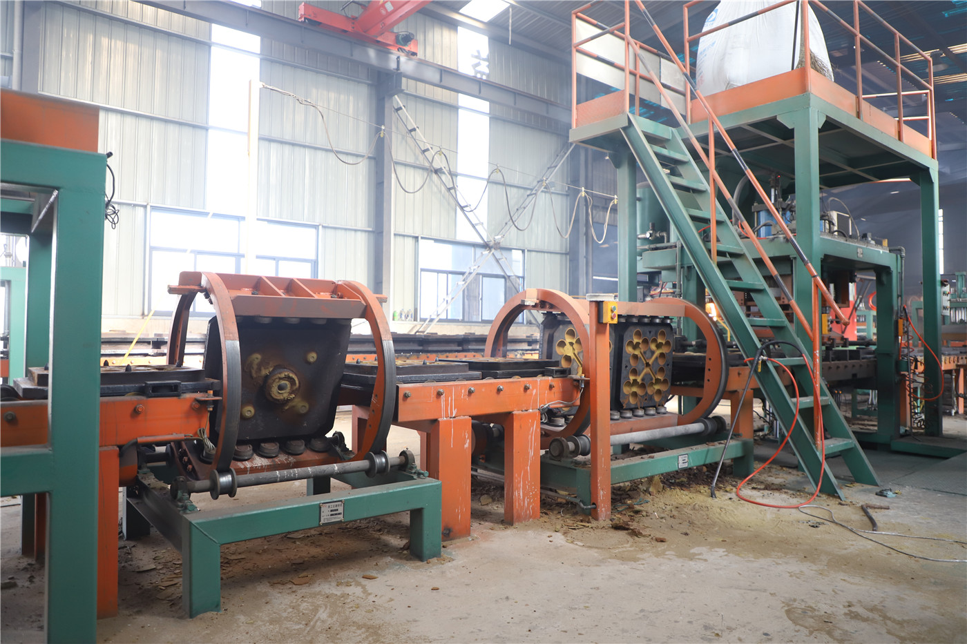 Sand coated molding line